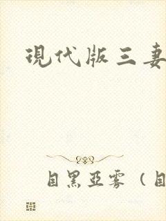 现代版三妻四妾