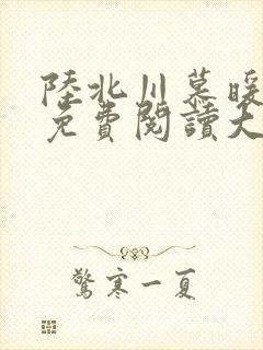 陆北川慕暖全文免费阅读大结局