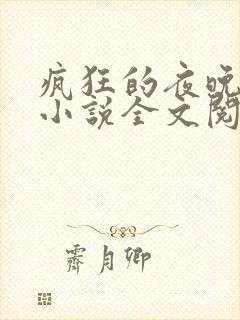 疯狂的夜晚苏柔小说全文阅读