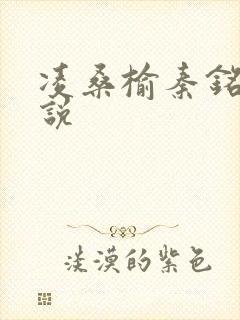 凌桑榆秦铭畅小说