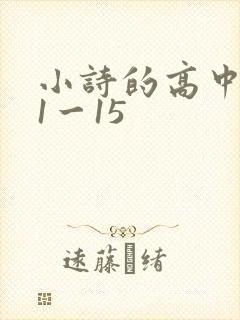 小诗的高中日记1一15