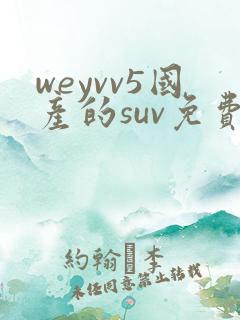 weyvv5国产的suv免费