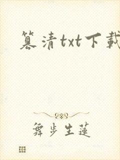 篡清txt下载