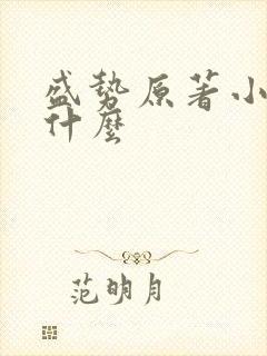 盛势原著小说叫什么