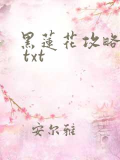 黑莲花攻略手册 txt