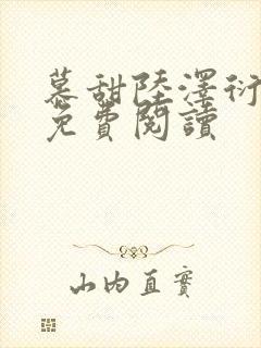 慕甜陆泽衍小说免费阅读