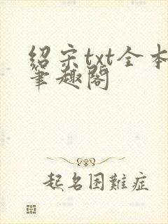 绍宋txt全本笔趣阁