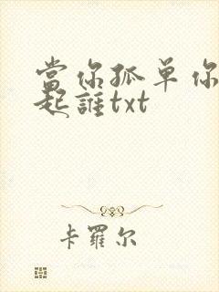 当你孤单你会想起谁txt