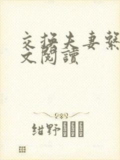 交换夫妻系列全文阅读