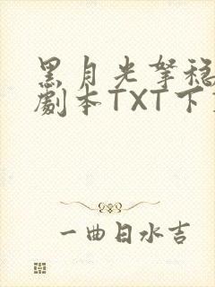 黑月光拿稳BE剧本TXT下载