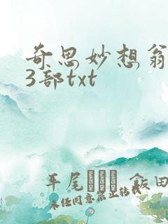 奇思妙想翁乱13部txt