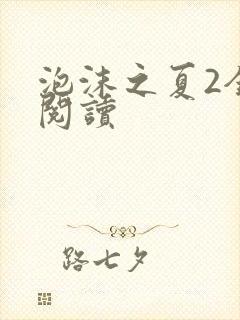 泡沫之夏2全文阅读