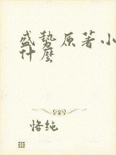 盛势原著小说叫什么