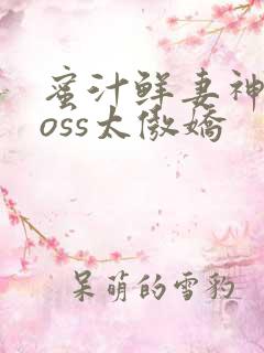 蜜汁鲜妻神君Boss太傲娇