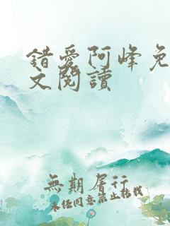 错爱阿峰免费全文阅读