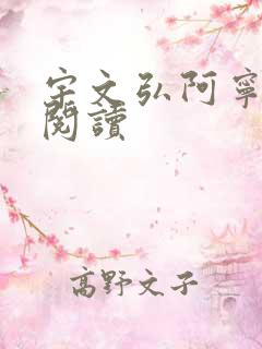 宇文弘阿宁全文阅读