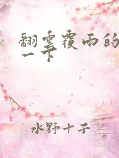 翻云覆雨的一上一下