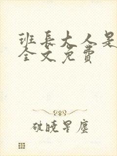 班长大人是S货全文免费