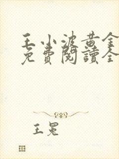 王小波黄金时代免费阅读全文