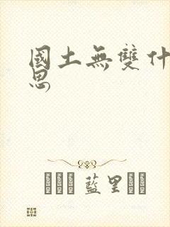 国土无双什么意思