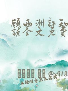 顾西洲许知意小说全文免费阅读