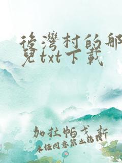 后湾村的那些事儿txt下载