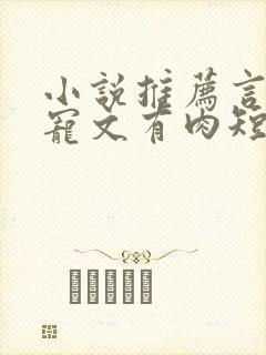 小说推荐言情甜宠文有肉短篇完结