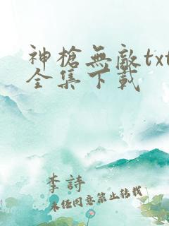 神枪无敌txt全集下载