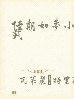 佳期如梦小说下载