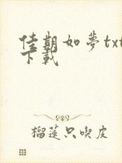 佳期如梦txt下载