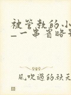 被管教的小美人_一串省略号_