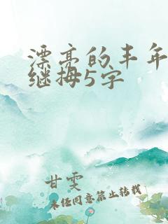 漂亮的丰年经的继拇5字