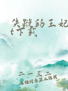 失踪的王妃txt下载