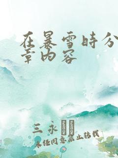 在暴雪时分54章内容