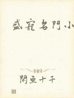 盛宠名门小夫人