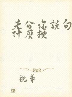 老公你说句话啊什么梗