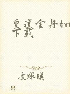 皇道金丹txt下载