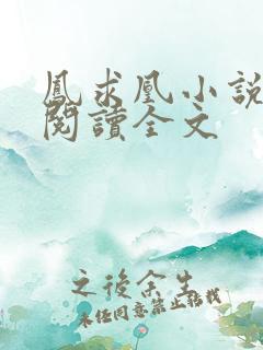 凤求凰小说免费阅读全文