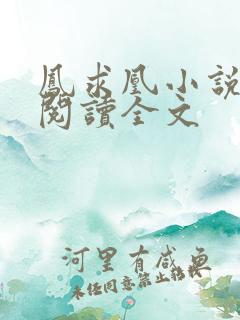 凤求凰小说免费阅读全文