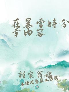 在暴雪时分54章内容