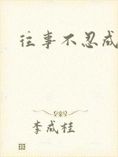 往事不忍成历史