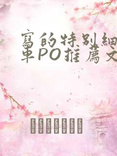 写的特别细的开车PO推荐文