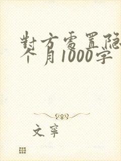 对方处置隐私一个月1000字