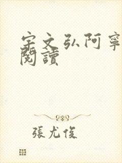 宇文弘阿宁全文阅读