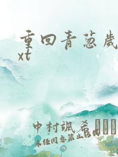 重回青葱岁月txt