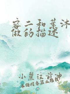 容二和叶沐走着做的描述