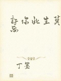 许你此生莫失莫忘