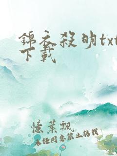 锦衣杀明txt下载