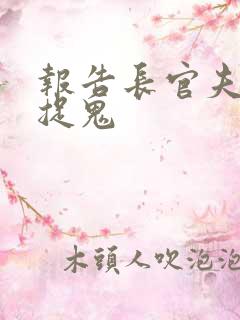 报告长官夫人在捉鬼