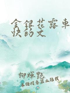 金银花露车速最快的文